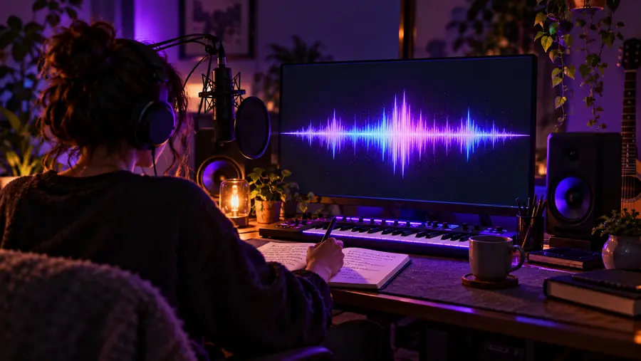 Artwork illustrating a prompt-led music concept