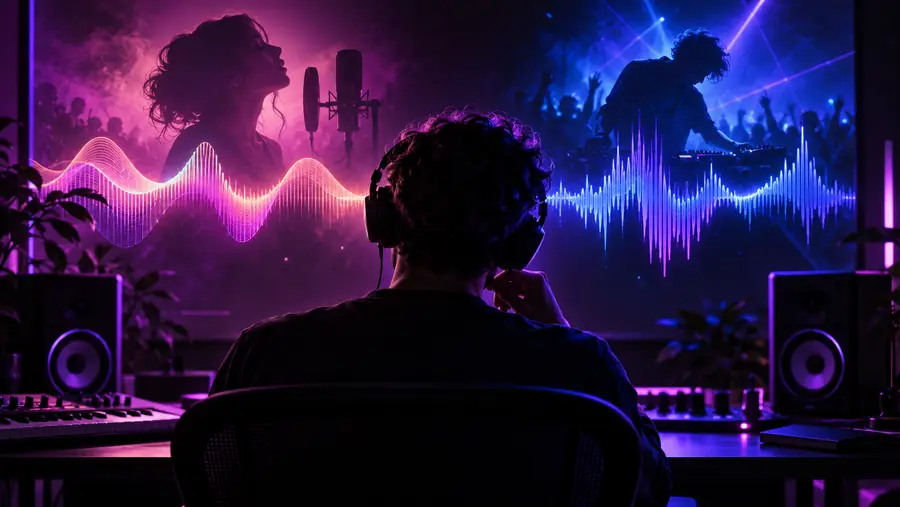 Illustration representing the stage of evaluating a musical result