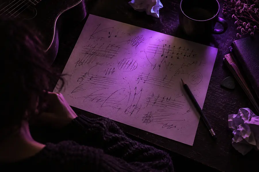 Written song concept before musical interpretation